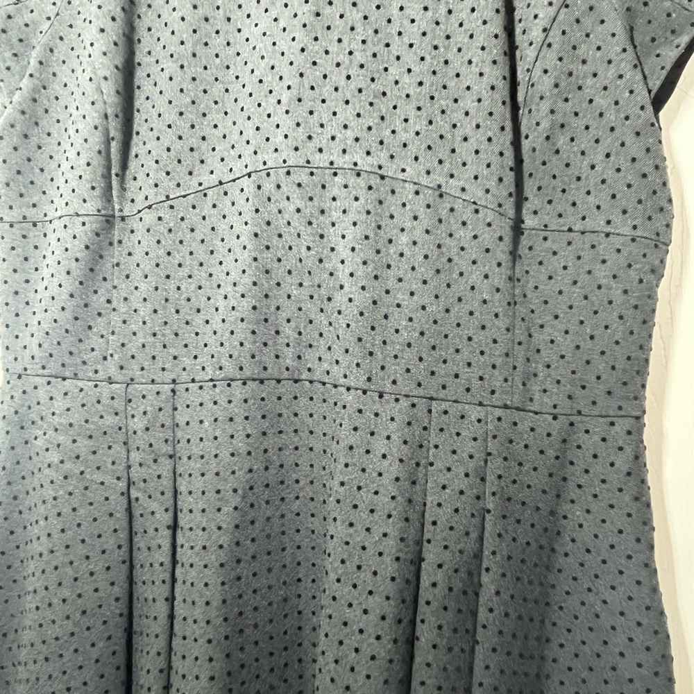 Brooks Brothers Red Fleece Charcoal Polka Dot Mini Dress Size 12 - Picture 4 of 11